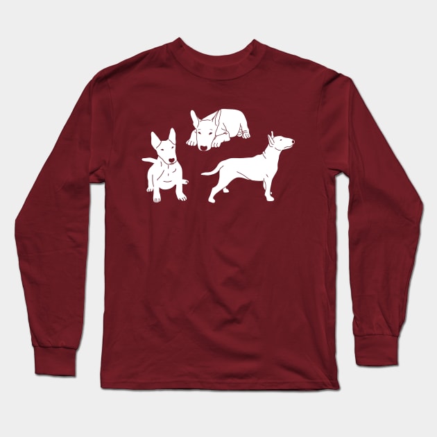 Bull Terrier Pattern Long Sleeve T-Shirt by Wlaurence